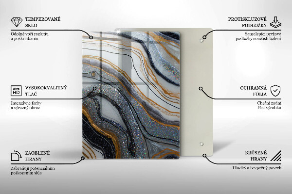 Osłona ściany przy kuchence gazowej skała ze złotem