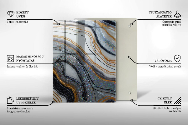 Osłona ściany przy kuchence gazowej skała ze złotem