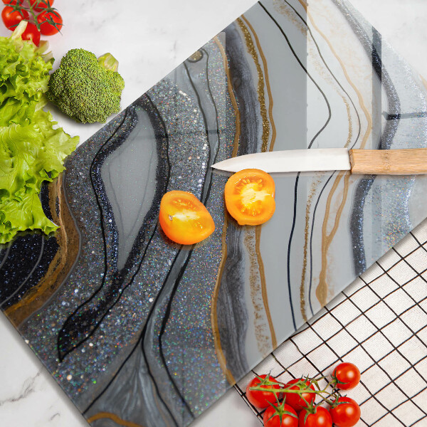 Osłona ściany przy kuchence gazowej skała ze złotem