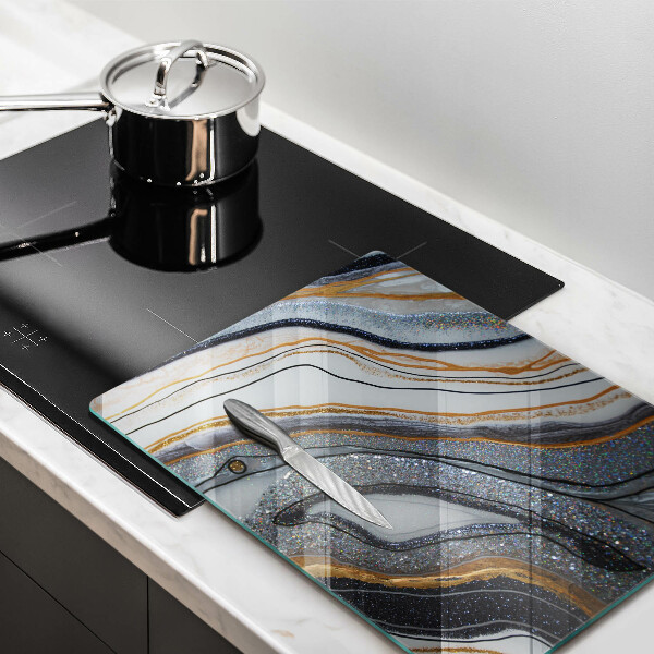 Osłona ściany przy kuchence gazowej skała ze złotem