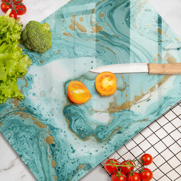 Osłona ściany przy kuchence gazowej Błękitna abstrakcja