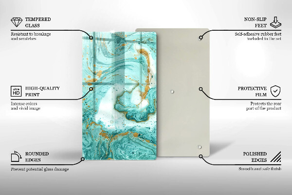 Osłona ściany przy kuchence gazowej Błękitna abstrakcja