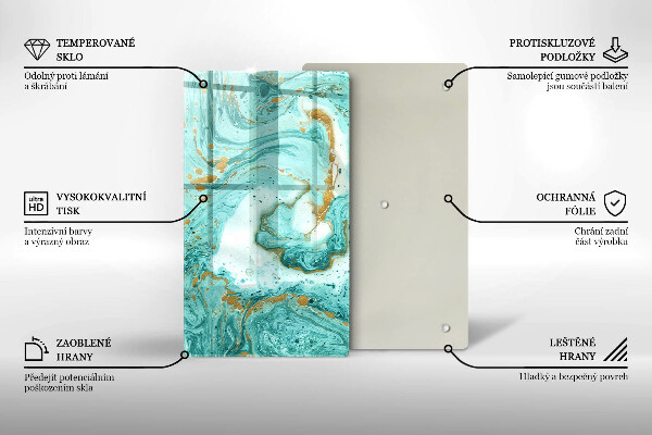 Osłona ściany przy kuchence gazowej Błękitna abstrakcja