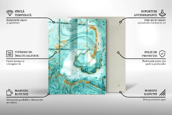 Osłona ściany przy kuchence gazowej Błękitna abstrakcja