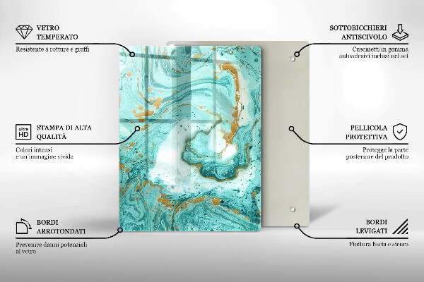Osłona ściany przy kuchence gazowej Błękitna abstrakcja