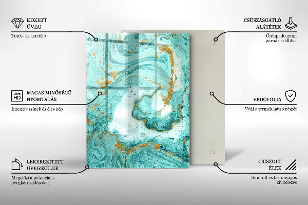 Osłona ściany przy kuchence gazowej Błękitna abstrakcja