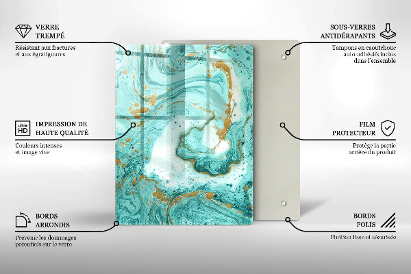 Osłona ściany przy kuchence gazowej Błękitna abstrakcja