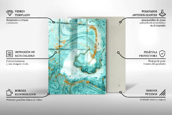 Osłona ściany przy kuchence gazowej Błękitna abstrakcja