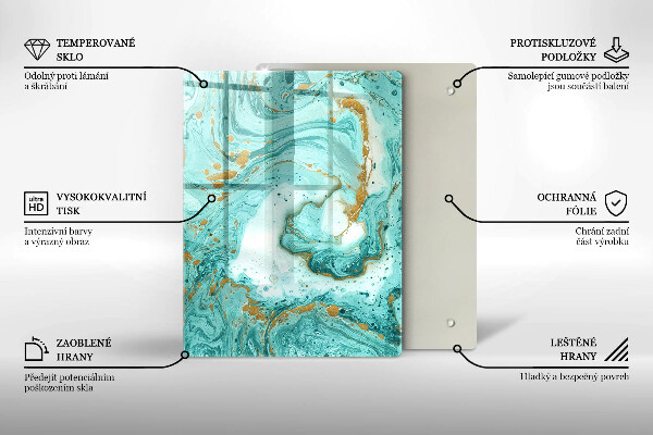 Osłona ściany przy kuchence gazowej Błękitna abstrakcja