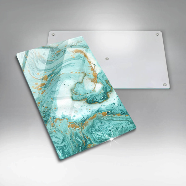 Osłona ściany przy kuchence gazowej Błękitna abstrakcja