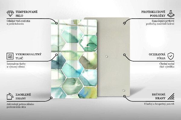 Osłona ściany przy kuchence gazowej Akwarelowe heksagony