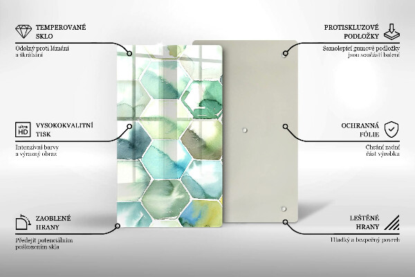 Osłona ściany przy kuchence gazowej Akwarelowe heksagony