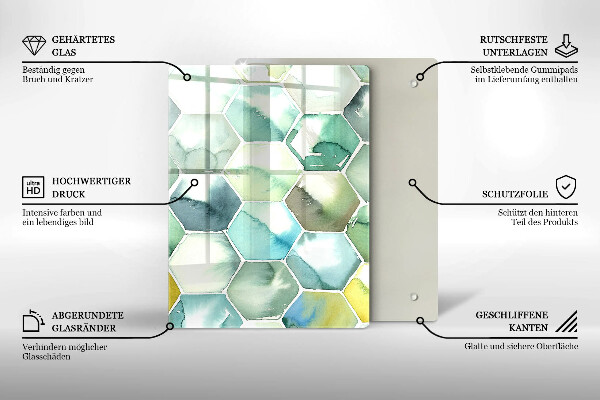 Osłona ściany przy kuchence gazowej Akwarelowe heksagony
