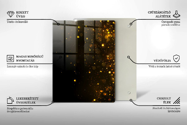 Płyta ochronna na indukcję Złoty brokat