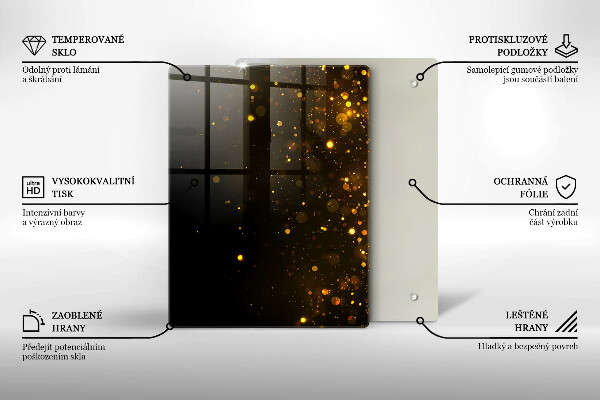 Płyta ochronna na indukcję Złoty brokat