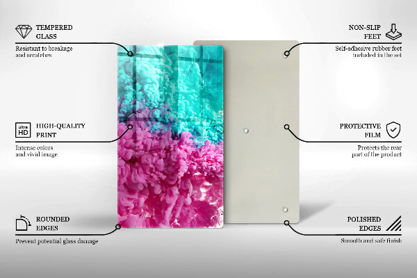 Płyta ochronna na indukcję Turkusowo-różowy dym