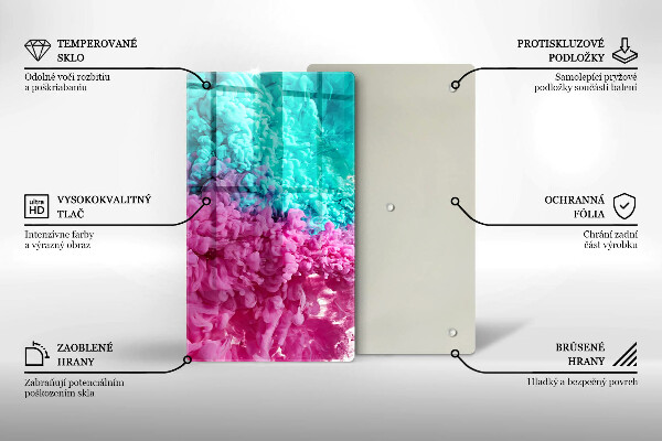 Płyta ochronna na indukcję Turkusowo-różowy dym