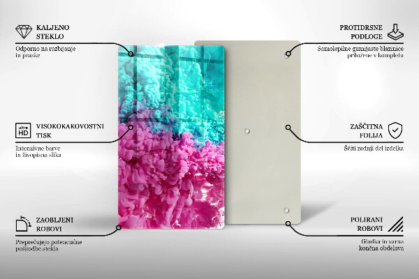 Płyta ochronna na indukcję Turkusowo-różowy dym