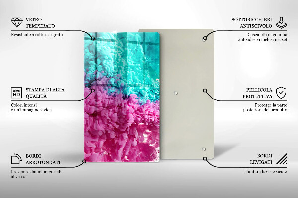 Płyta ochronna na indukcję Turkusowo-różowy dym