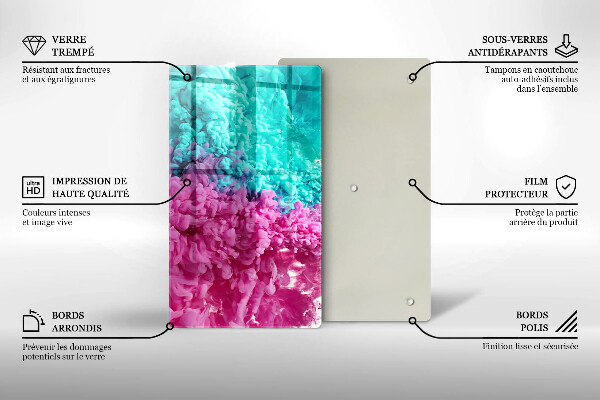 Płyta ochronna na indukcję Turkusowo-różowy dym