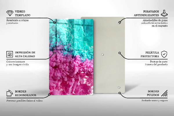 Płyta ochronna na indukcję Turkusowo-różowy dym