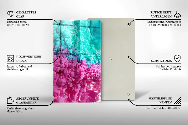 Płyta ochronna na indukcję Turkusowo-różowy dym