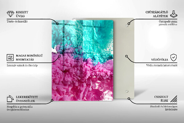 Płyta ochronna na indukcję Turkusowo-różowy dym