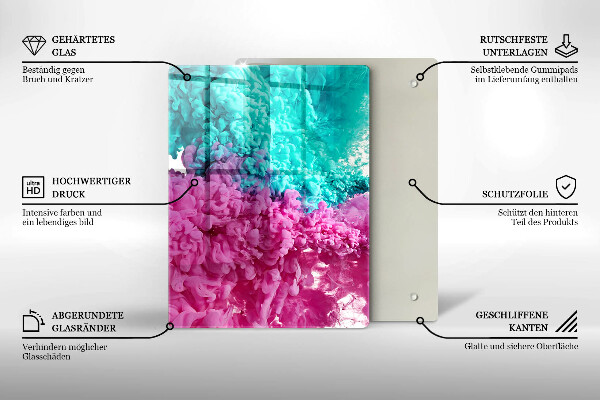 Płyta ochronna na indukcję Turkusowo-różowy dym