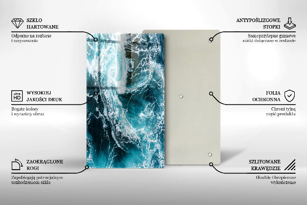 Płyta ochronna na indukcję Spieniona fale wody