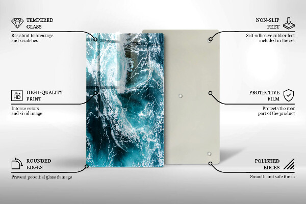 Płyta ochronna na indukcję Spieniona fale wody