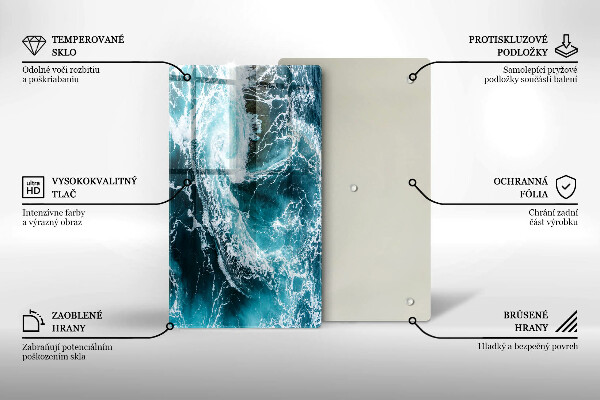 Płyta ochronna na indukcję Spieniona fale wody