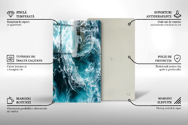 Płyta ochronna na indukcję Spieniona fale wody