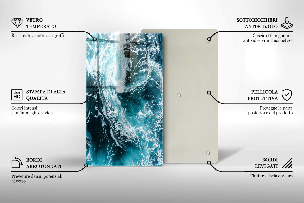 Płyta ochronna na indukcję Spieniona fale wody