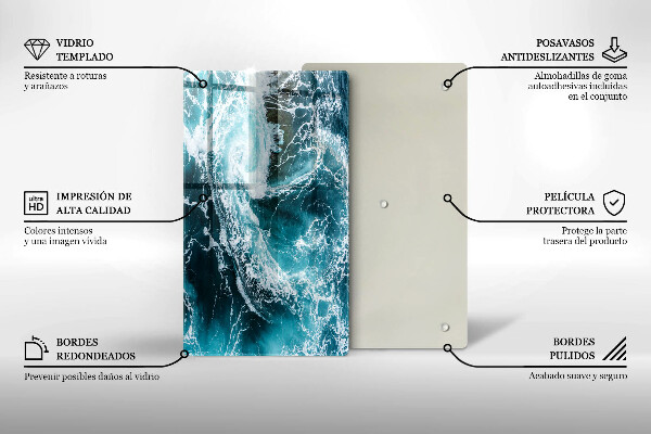 Płyta ochronna na indukcję Spieniona fale wody