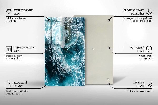 Płyta ochronna na indukcję Spieniona fale wody