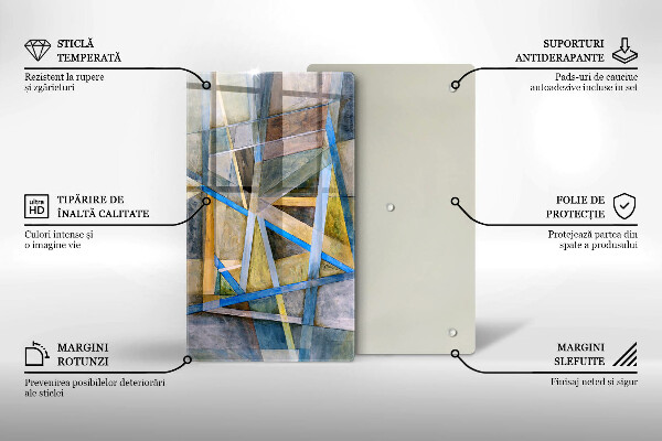 Osłona do kuchni na ścianę Malowane linie Abstrakcja