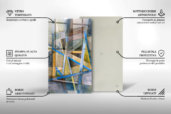 Osłona do kuchni na ścianę Malowane linie Abstrakcja