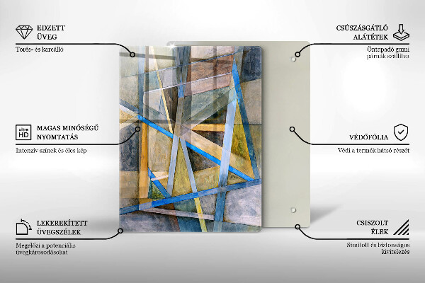 Osłona do kuchni na ścianę Malowane linie Abstrakcja