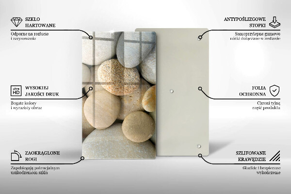 Osłona ściany przy kuchence gazowej Wzór owalne kamienie