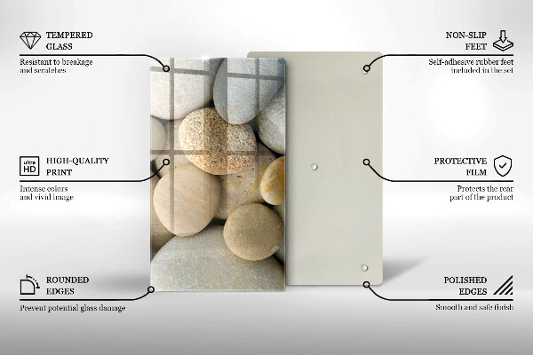 Osłona ściany przy kuchence gazowej Wzór owalne kamienie