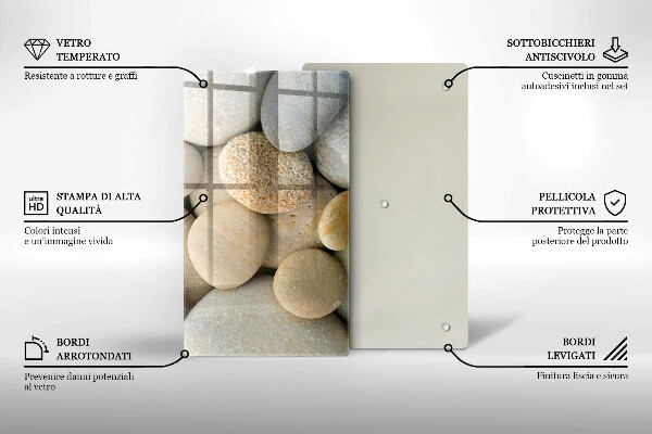 Osłona ściany przy kuchence gazowej Wzór owalne kamienie