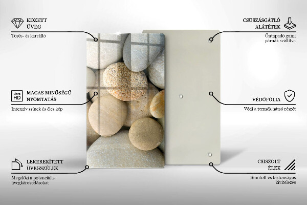Osłona ściany przy kuchence gazowej Wzór owalne kamienie
