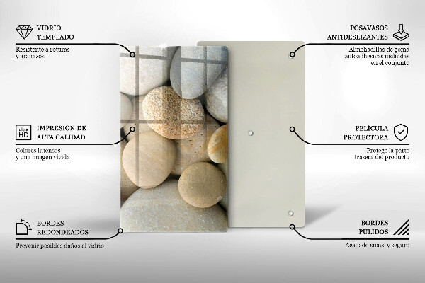 Osłona ściany przy kuchence gazowej Wzór owalne kamienie