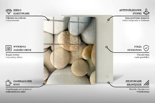 Osłona ściany przy kuchence gazowej Wzór owalne kamienie