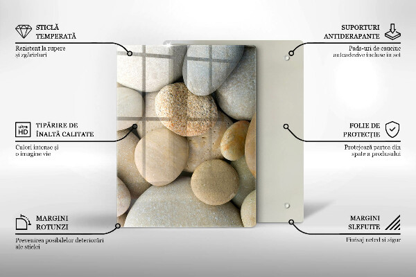 Osłona ściany przy kuchence gazowej Wzór owalne kamienie