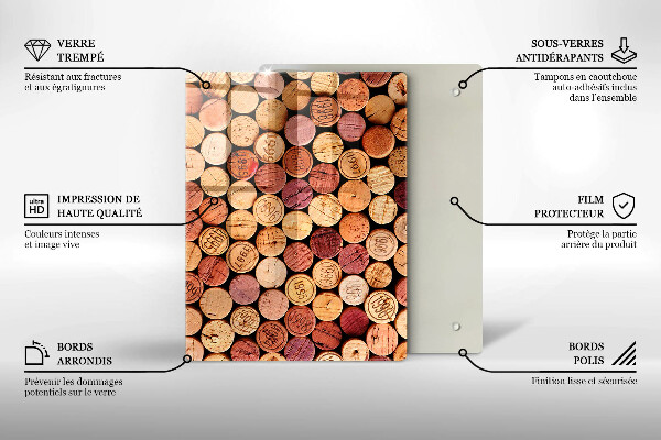 Osłona do kuchni na ścianę Wzór korki wina