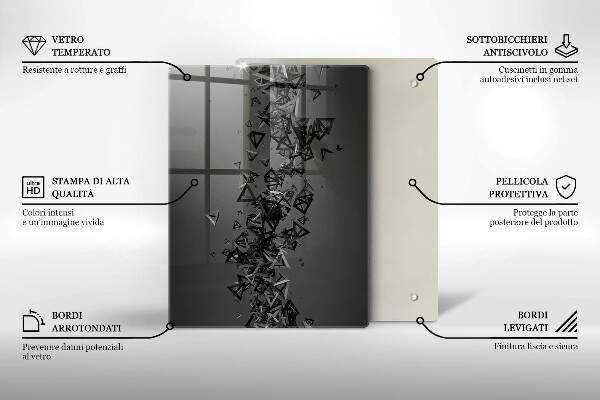 Osłona do kuchni na ścianę Abstrakcja kształty 3D