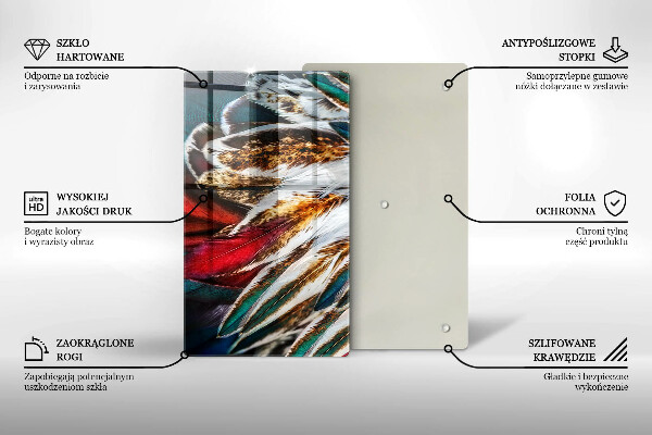 Osłona do kuchni na ścianę Boho pióra ptaka