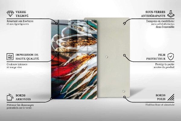 Osłona do kuchni na ścianę Boho pióra ptaka