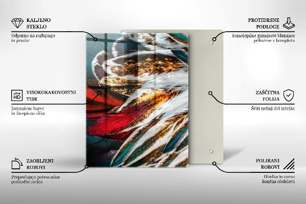 Osłona do kuchni na ścianę Boho pióra ptaka